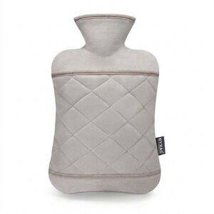Leak-Proof Hot Water Bottle 2L with Grey Quilted Fleece Cover Pain Relief Warmth